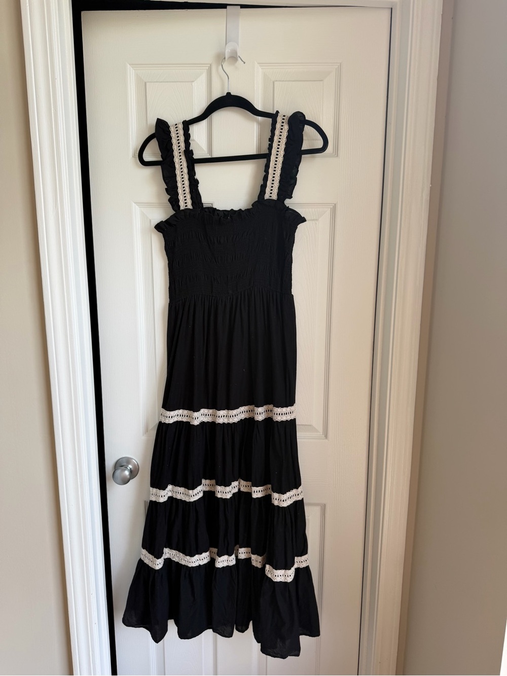 Speechless Black Maxi Dress with Cream Trim